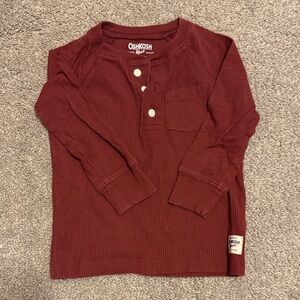 OshKosh B'gosh Long Sleeve Henley Shirt - Maroon